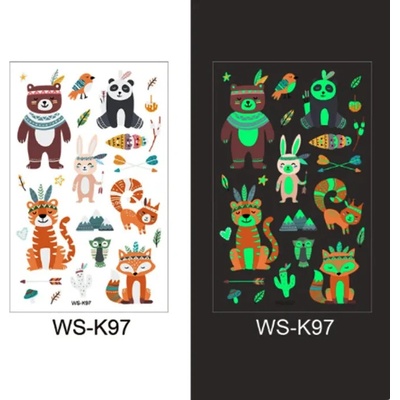 Glow Tattoo tetovací obtisky svítící ve tmě Indiáni
