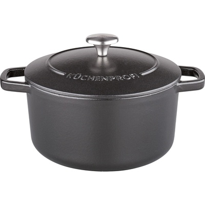 Küchenprofi BRETAGNE Kulatý litinový hrnec 24 cm/4,2 l černý