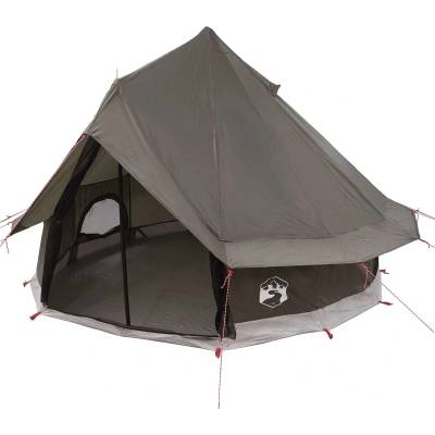 vidaXL Палатка типи Кафяво Сиво 250 x 250 cm Полиестер и стомана (42029022)