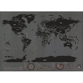 Stieracia mapa sveta Black