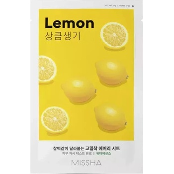 Missha Airy Fit Lemon plátenná maska pre rozjasnenie pleti 19 g