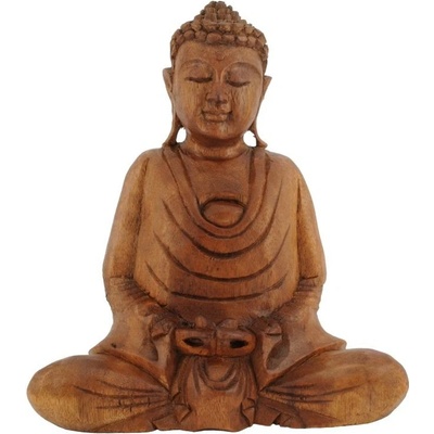 Soška Buddha dřevo 20 cm tm Dhyan