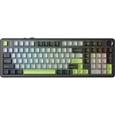 Gasket F99 Pro černá+šedá+zelená, spínače GrayWood, RGB, AULA