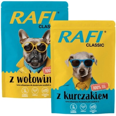 Rafi Classic Mix příchutí s kuřecím a hovězím masem 24 x 400 g