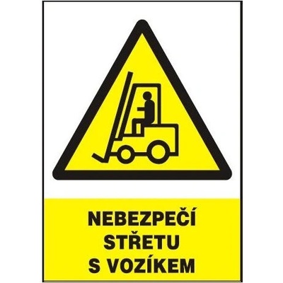 Nebezpečí střetu s vozíkem 210x297mm - plast