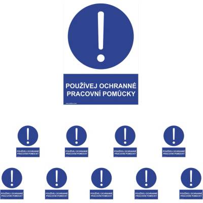 Walteco Používej ochranné pracovní pomůcky 210x297mm, formát A4, plastová tabulka Množství: 10 ks , 20020BP2