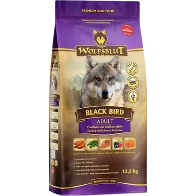 Wolfsblut Black Bird Adult s morčacím mäsom a sladkými zemiakmi 12,5 kg
