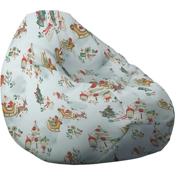 Image 1 of PUFRELAX Пуф круша 320л. , Nirvana Grande, Santas Coming To Town, Водоустойчив, Перящ се калъф, Пълнеж от Полистиролни перли, принт (PUF-G-NGR-TEXP-SNT)