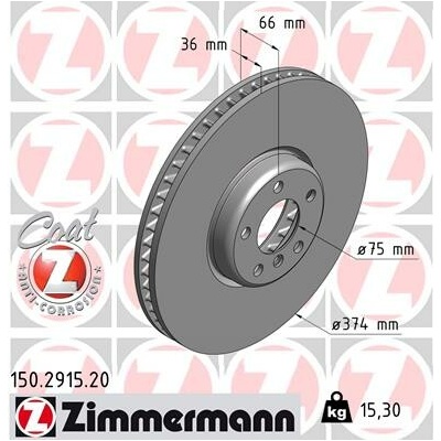 Brzdový kotúč ZIMMERMANN 150.2915.20 (150291520)