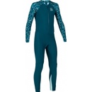 Nabaiji Chlapčenská plavecká kombinéza 100 s dlhými rukávmi a UV ochranou zelená tyrkysová