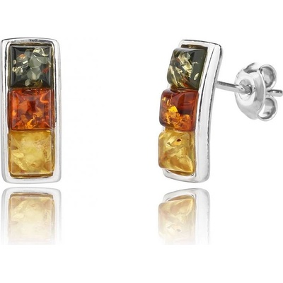 Jan Kos jewellery stříbrné náušnice s jantarem 12125418