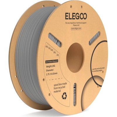 Elegoo PLA+ -1.75mm-1KG-Cardboard Spool-Grey (50.203.0050)