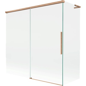 Mexen Rox L душ параван двукрилен плъзгащ се 160 + 75 x 150 cm, прозрачен, четкана мед - 8C9L-160-075-65-00 (8C9L-160-075-65-00)