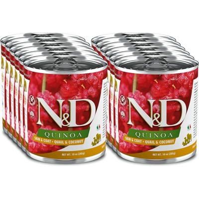 N&D Dog Quinoa Skin & Coat Quail & Coconut 12 x 285 g