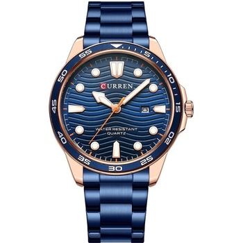Curren Мъжки часовник Curren Arren, Неръждаема стомана, Син / Розово Злато (CURREN-8426-BLUE-ROSEGOLD)