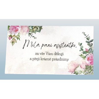 Dárková kartička pro asistentku květy