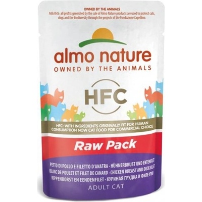Almo Nature HFC Raw Pack kuře a kachna 55 g