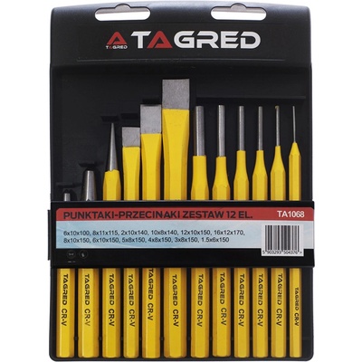 Děrovače, sekáče a důlčíky, sada 12 ks, Tagred TA1068 – Zboží Mobilmania