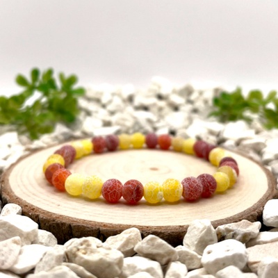 Certom Minerální náramek ze žlutého a červeného matného achátu | radost a síla 0216