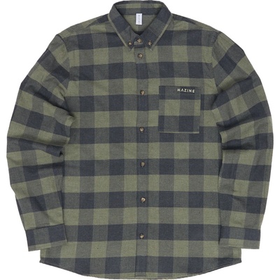 Mazine Мъжка риза с копчета Mazine Checked Flannel Shirt - Mushroom / Black Melange - размер XL (033-2775-0314)