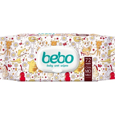 Bebo Влажни кърпички Bebo - С екстракт от лайка, 72 броя (634)