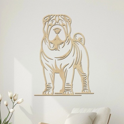 dřevo života Dřevěný obraz psa SHAR PEI Rozměry (cm): 44x60, Zvolte barvu dekoru: Javor