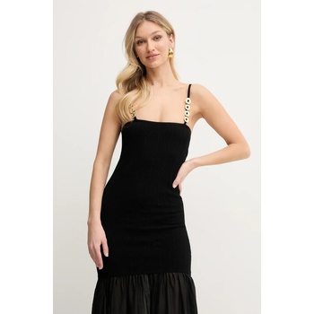 Simona Corsellini Рокля Simona Corsellini в черно дълга със стандартна кройка P25CPABO01 (P25CPABO01)