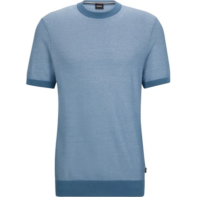 Boss Тениска Boss Men's Tantino Knitted T-Shirt - Light/Pstl Blue