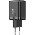 JOYROOM Захранване за ел. мрежа с 2xUSB-C изход с технология за бързо зареждане - Joyroom GaN Dual USB-C Fast Wall Charger 45W (черен) (JR-TCG17)