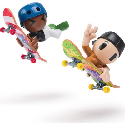 Tech Deck Sk8 Crew fingerboard s figurkou Dvojbalení černá čepice a modrá helma