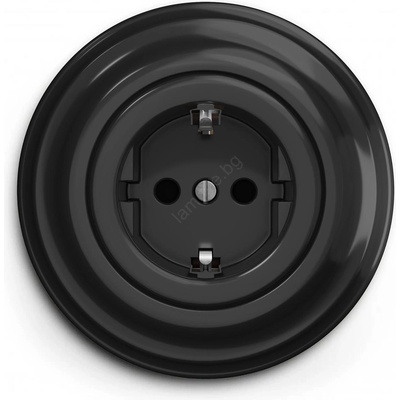 Reblig - Ретро битов контакт с рамка SCHUKO 230V/16A, черен (RG0016G)