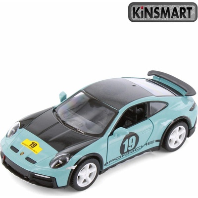 Kinsmart Porsche 911 Rallye Livery Edition tyrkysové 1:36