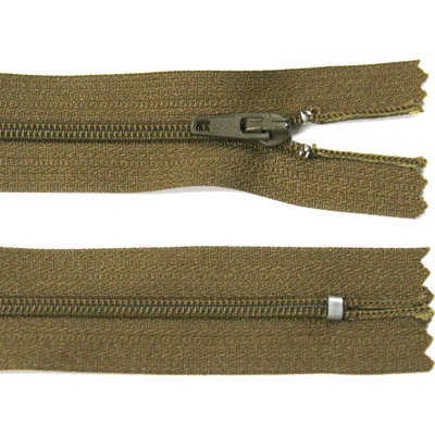 Spirálový zip no.3 nerozepínací 22cm - více barev color: 752 tmavě khaki-hnědá