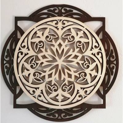 SENTOP | Dřevěný dekorativní obrázek s elegantním vzorem - mandala I SENTOP PR0304