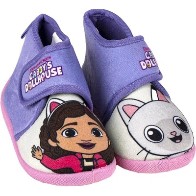 Papuče Domáce predškolské tenisky suchý zips Mačací domček Gabi Cerda