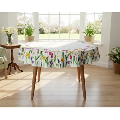 MybesthomeVzorovaný ubrus SPRING TULIPS Ø 130 cm