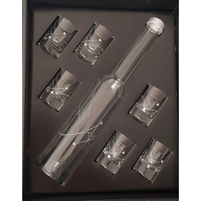 Bohemia Crystal na lihoviny galaxie 1 lahev + 6 panákovek Swarovski Preciosa + 200 ml 30 ml