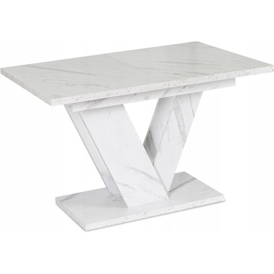 JAKS Jedálenský stôl Clark 120 cm biely mramor glamour
