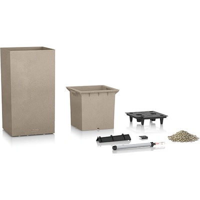 Lechuza Kvetináč Canto Premium Tower All inclusive set Taupe High Gloss 40x40x76 cm