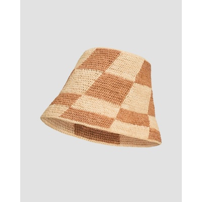 Alemais Michelle Raffia Checked Bucket Hat