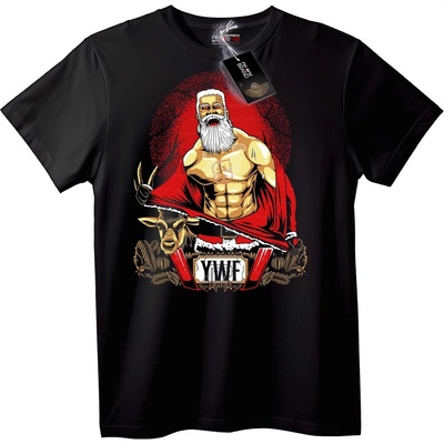 NOONEBRAND Тениска Мускулест Дядо Коледа YWF - 2XL, White