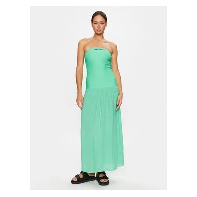 KARL LAGERFELD Лятна рокля Straples Beach Dress 231W2206 Зелен Regular Fit (Straples Beach Dress 231W2206)