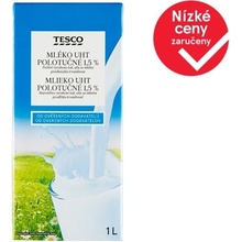 Tesco UHT Polotučné mléko 1,5% 1 l