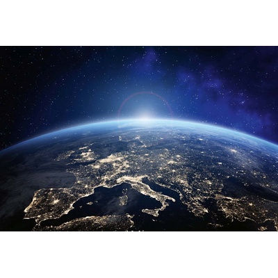 DIMEX ART Флизелинов фототапет светлините на града от космоса 375 x 250 см