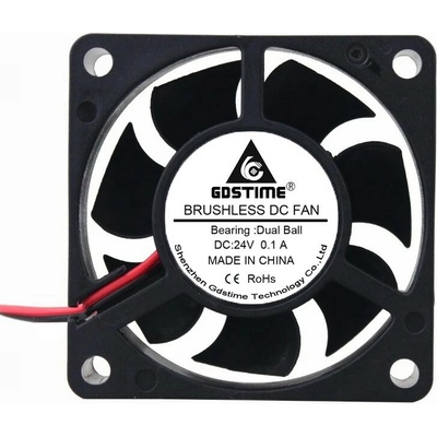 Ventilátor 60x60x20mm, 24V DC, guľôčkové ložisko, XH2.54 - 2Pin