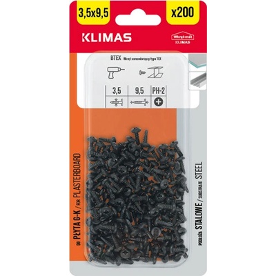 KLIMAS Fosfátová skrutka do plechu BTEX (blister)