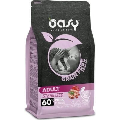 Oasy Cat Grain Free Adult Sterilized Pork 1,5kg
