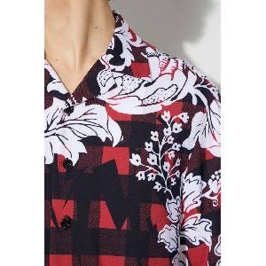 Neil Barrett Риза Neil Barett LOOSE HAWAIIAN CHECK WITH BOLTS (PBCM186.V024.1495)