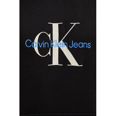 Calvin Klein Памучен суичър Calvin Klein Jeans в черно с качулка с принт J30J326875 (J30J326875)