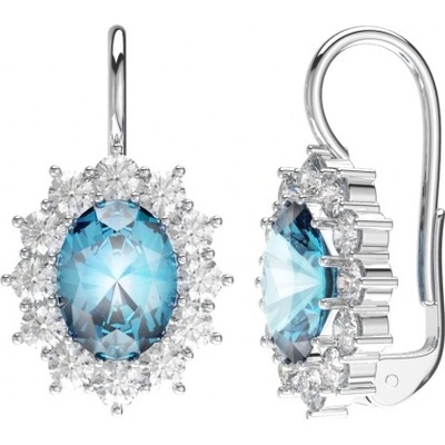 Couple velkolepé náušnice Diana se světle modrými zirkony bílé zlato 6850006-0-0-3
